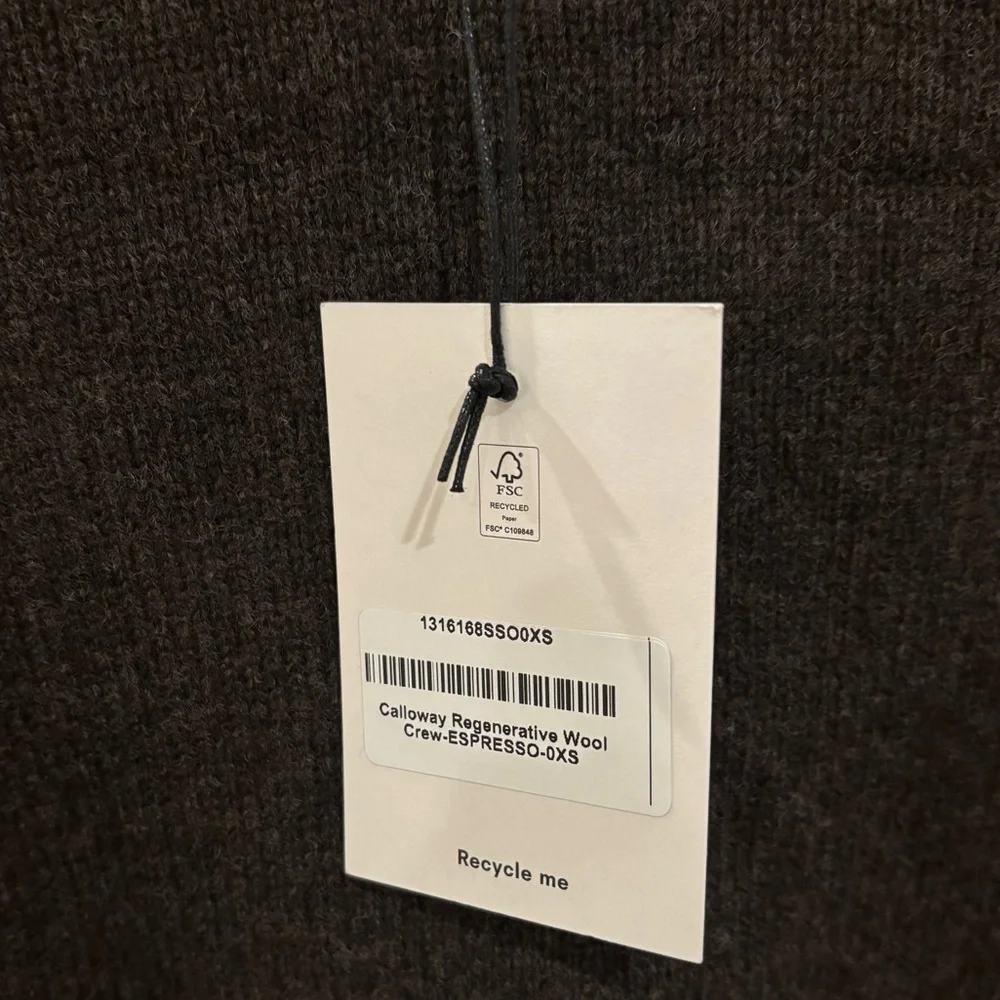 NWT Reformation Espresso Calloway Regenerative Wool Crew Sweater Size XS - Picture 4 of 8